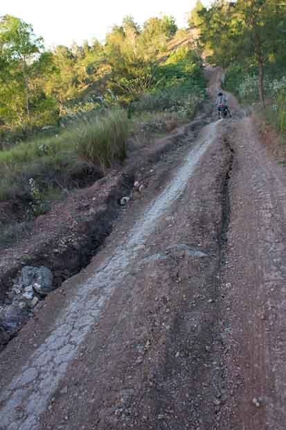 Mars Landing Deeply rutted dirt road outside Kefamenanu, Timor, Indonesia.
