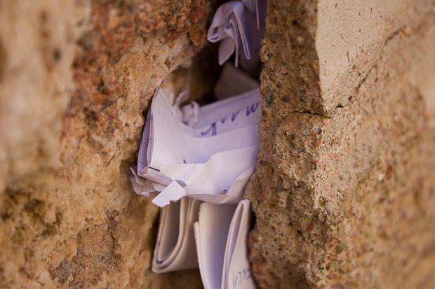 Mount Sinai St. Catherine's notes Notes tucked into the wall by the burning bush, St. Catherine's Monastery, Mount Sinai.