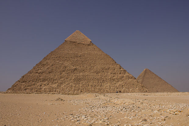 Pyramids of Giza 1 The pyramids of Khafra and Khufu in Giza, outside Cairo, Egypt.
