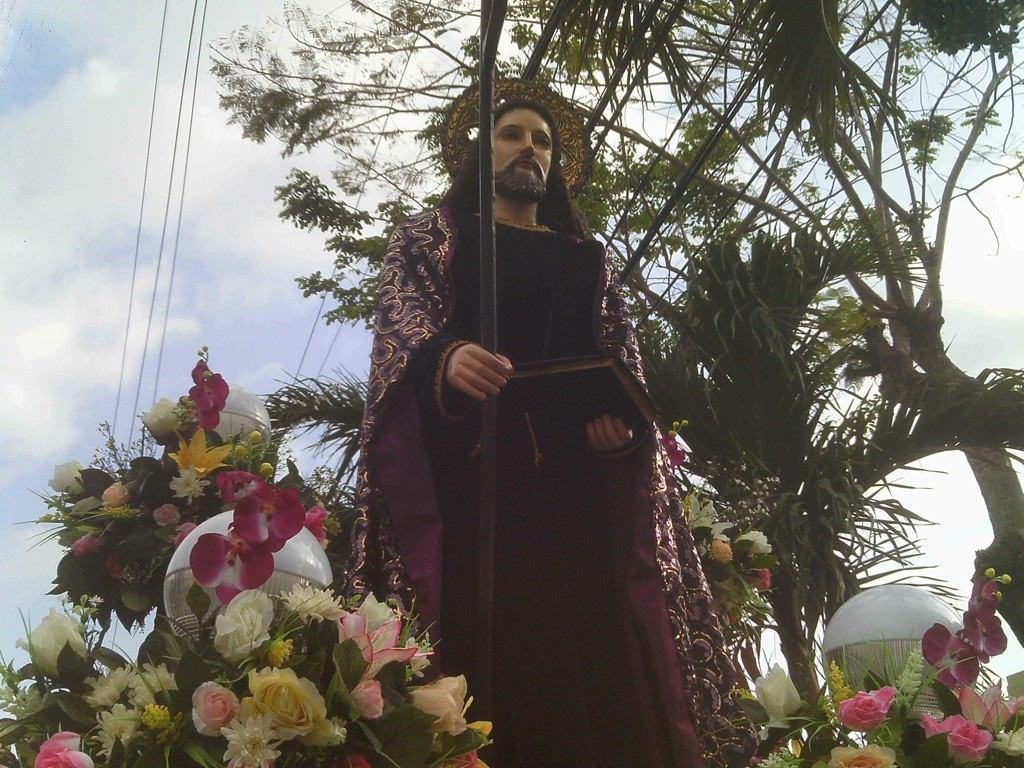 Float_Moriones_Marinduque_Philippines_Easter Float of a saint progressing in the Moriones Festival, Marinduque, The Philippines