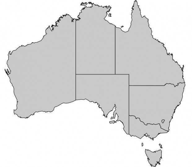 Australia Map Map of Australia via Wikimedia Commons.