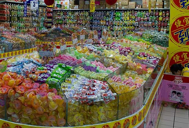 Chinese Supermarket Pick N Mix pick 'n' mix sweets in a Chinese supermarket.