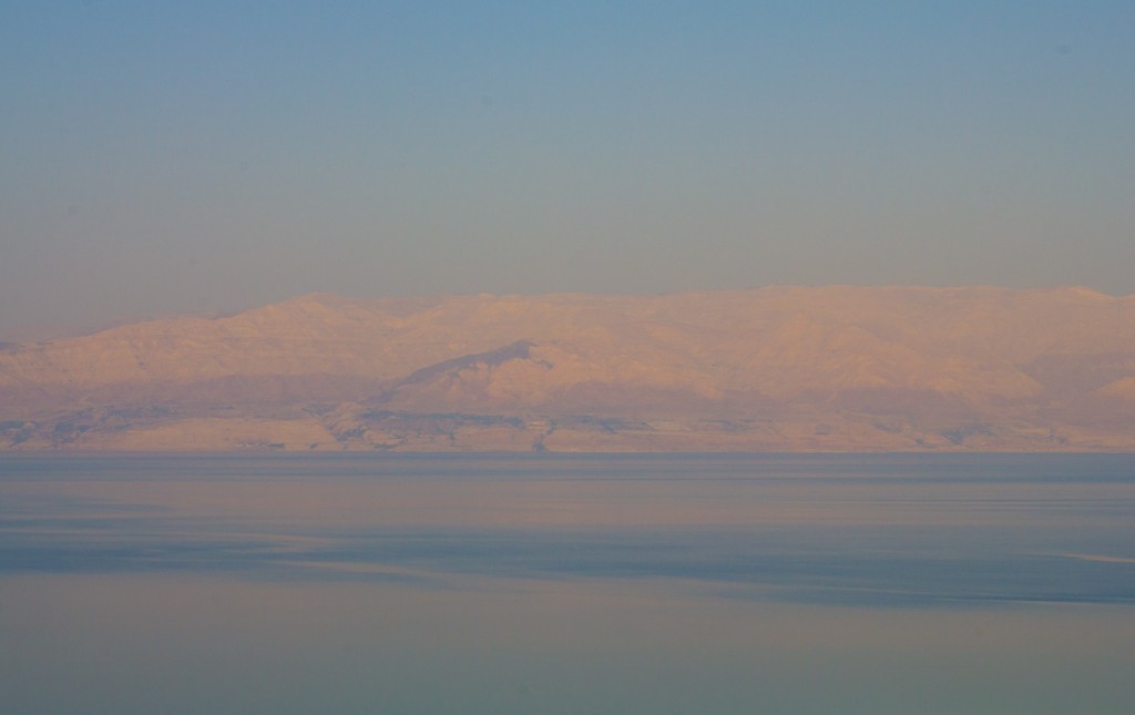 View over the Dead Sea from Israel late afternoon.