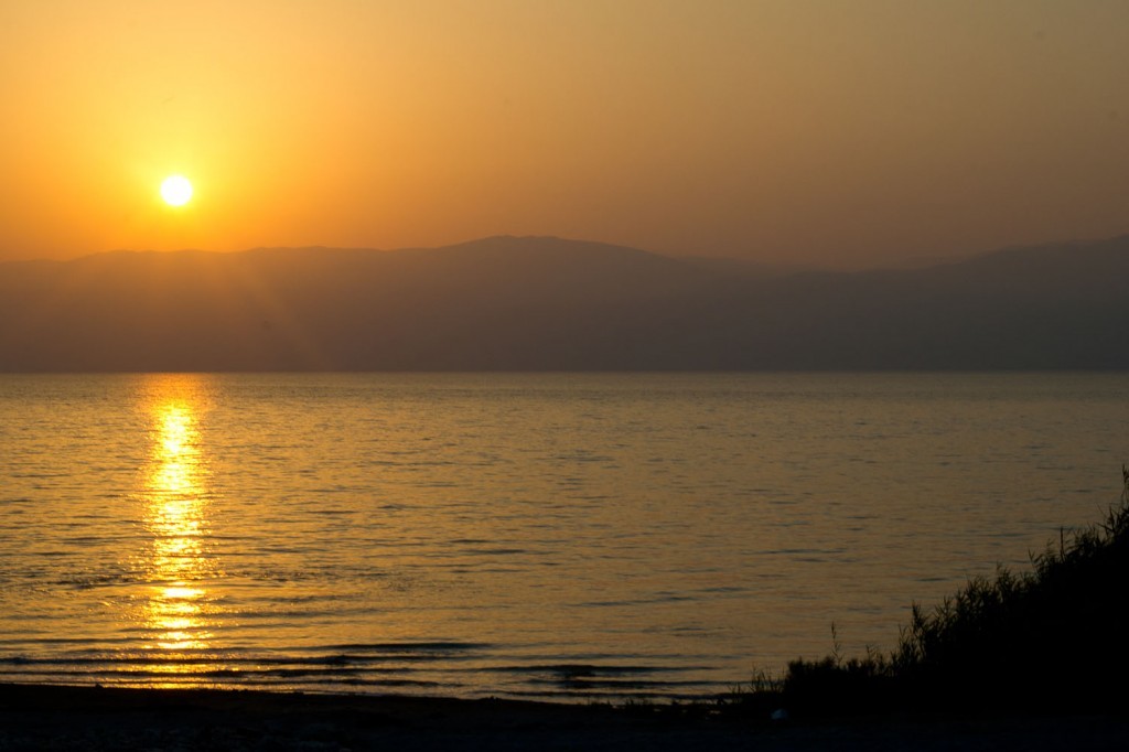 Sunrise over the Dead Sea.