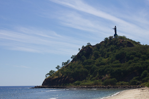 Jumbo Jesus Dili Timor Leste Statue of Jesus over the harbour in Dili, Timor Leste.