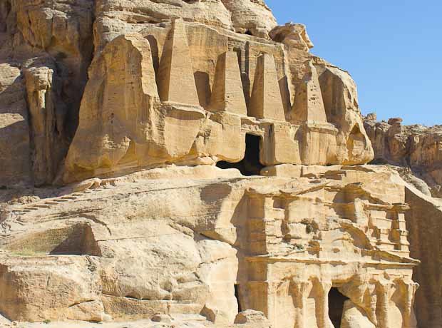 Petrafied in Petra-2 Tomb of the obelisks at Petra.