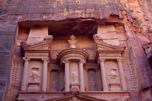 Petrafied in Petra-4 Detail of the Treasury at Petra, showing urn.