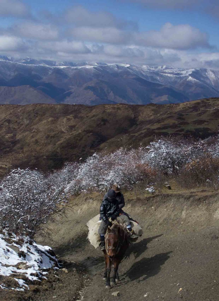 Descending from the heights in Songpan.
