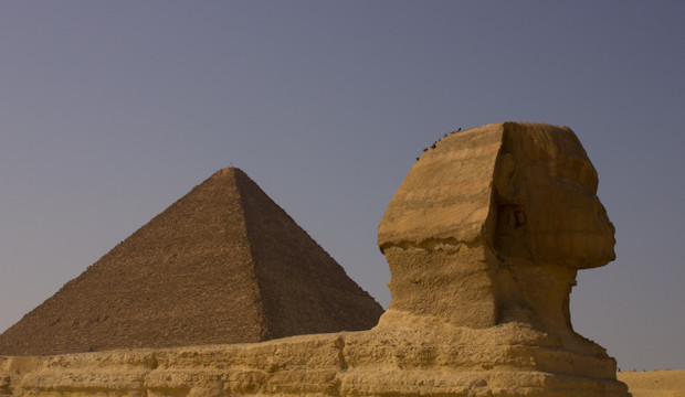 Sphinx and Pyramid The sphinx and the pyramid of Khafre.