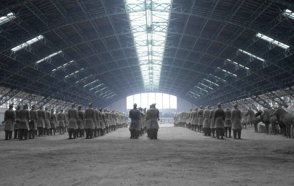 Terracotta Warriors in their hangar in Xi'an.