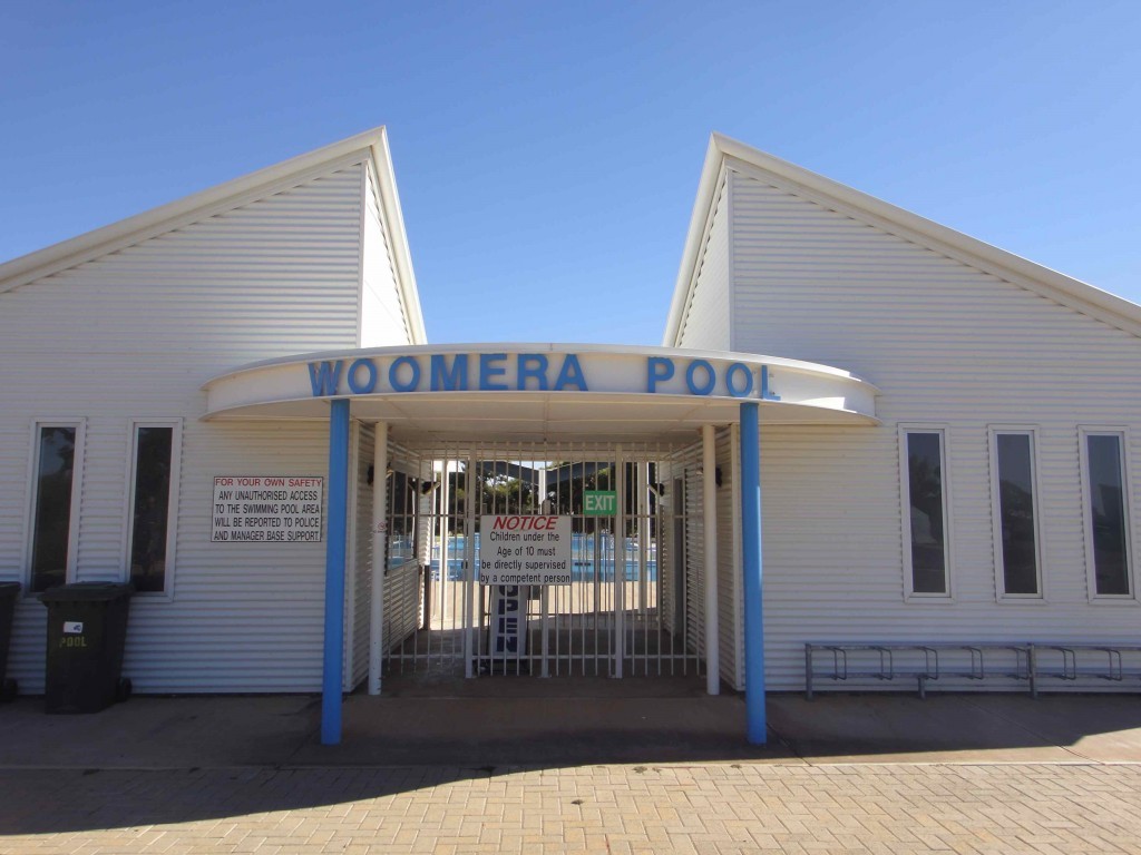 Woomera Pool against a bright blue sky, South Australia