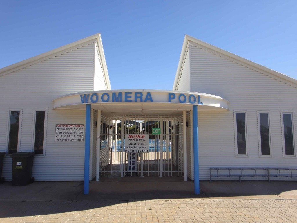 Woomera Pool South Australia Outback Woomera Pool against a bright blue sky, South Australia