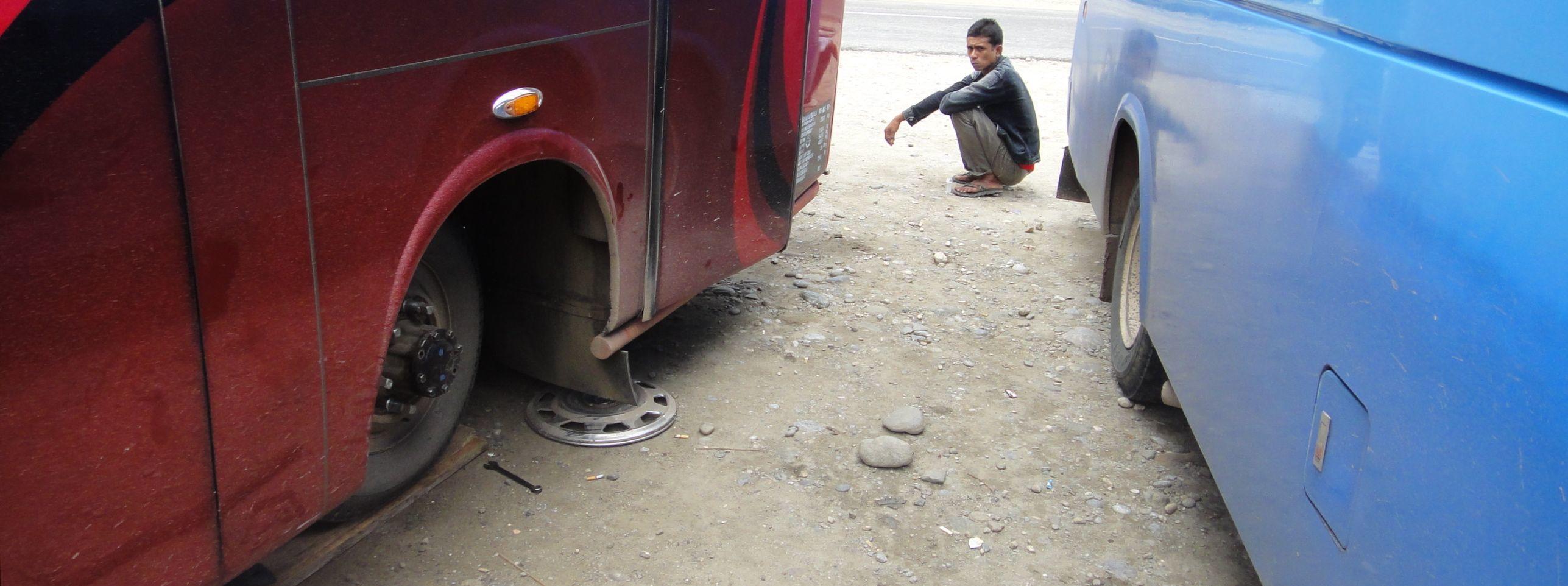 changing tire