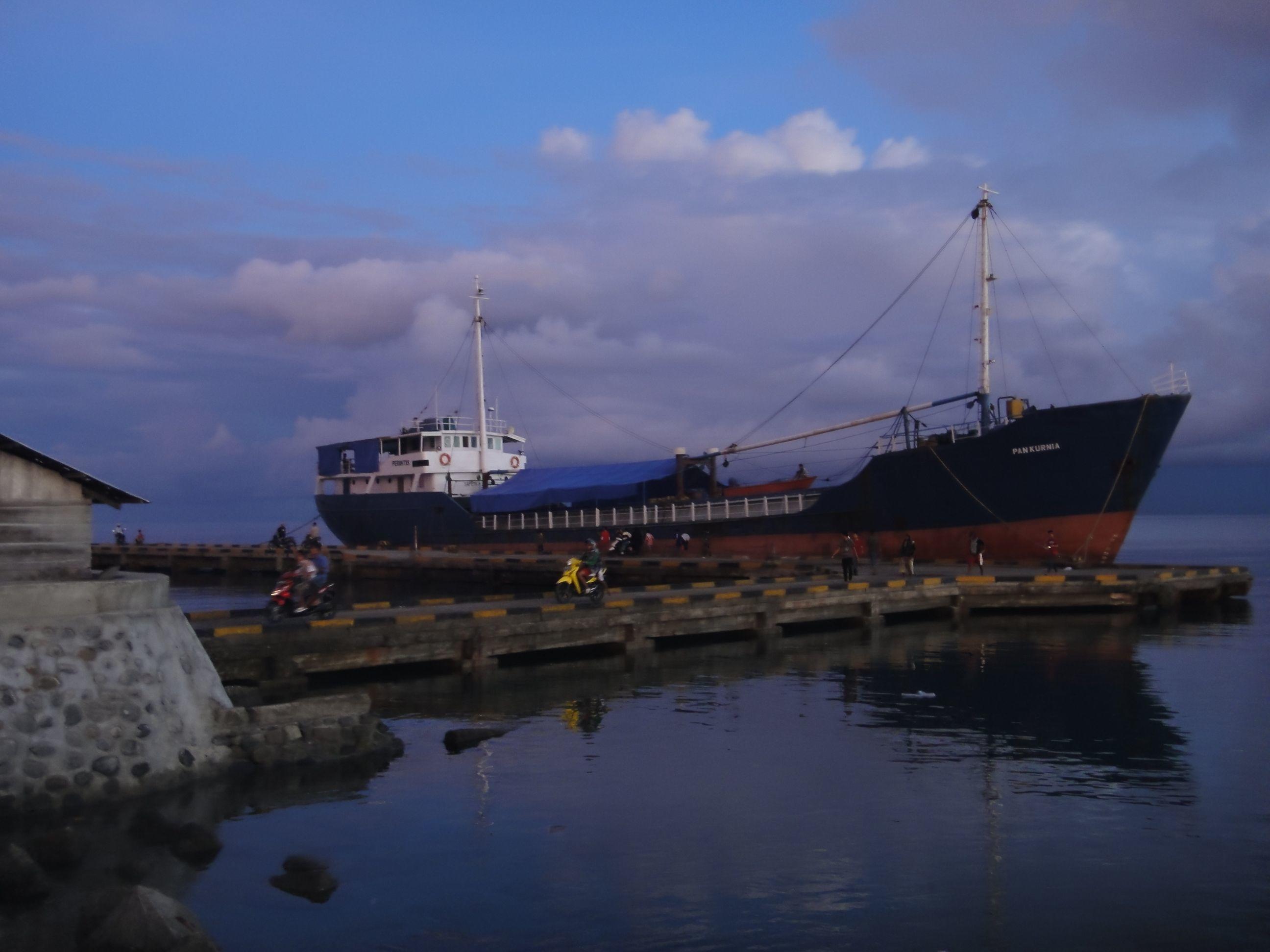 ferry ampana port sulawesi indonesia Ferry at sunrise in Ampana Port, Sulawesi, Indonesia.