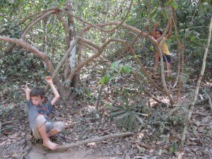 Children in Jungle Vines, Ta Prohm
