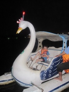 Z in Swan Boat on Perfume River, Hue, Vietnam