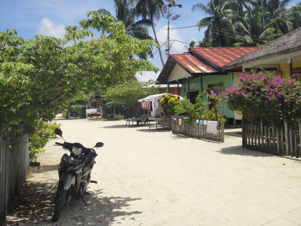 The "main street" of Pulau Derawan, Indonesia.