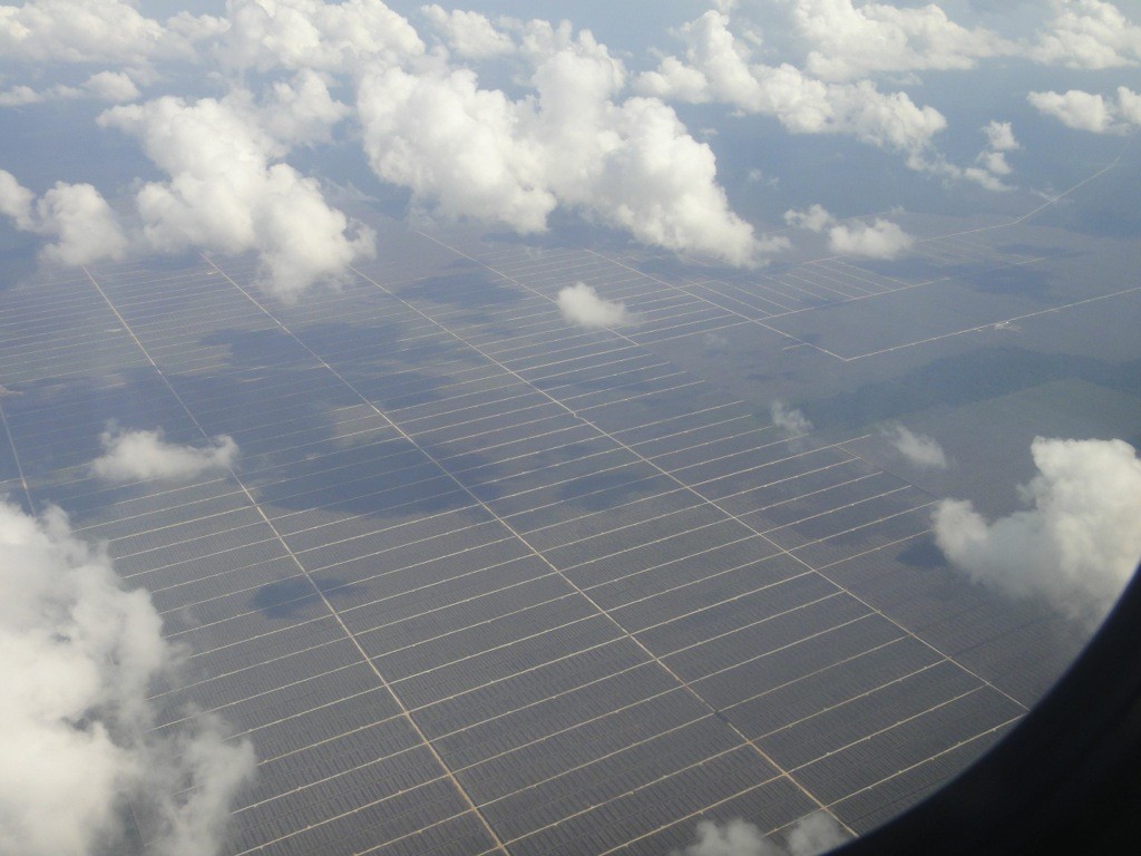 oil palm plantation seen from the air Aerial view of vast tracts of land seeded with oil palms, forming a grid. Sarawak, Borneo, Malaysia.