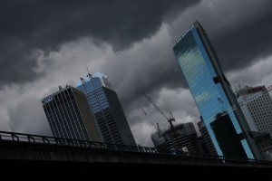 stormclouds incoming over sydney, australia
