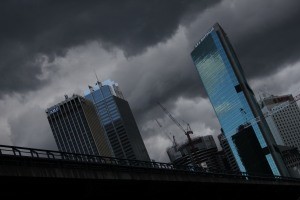 sydney weather stormclouds incoming over sydney, australia