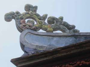 Skyward corner eave at Thien Mu Pagoda, Hue, Vietnam