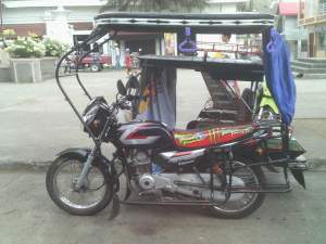 Tricycle in Boac town square, Marinduque, the Philippines