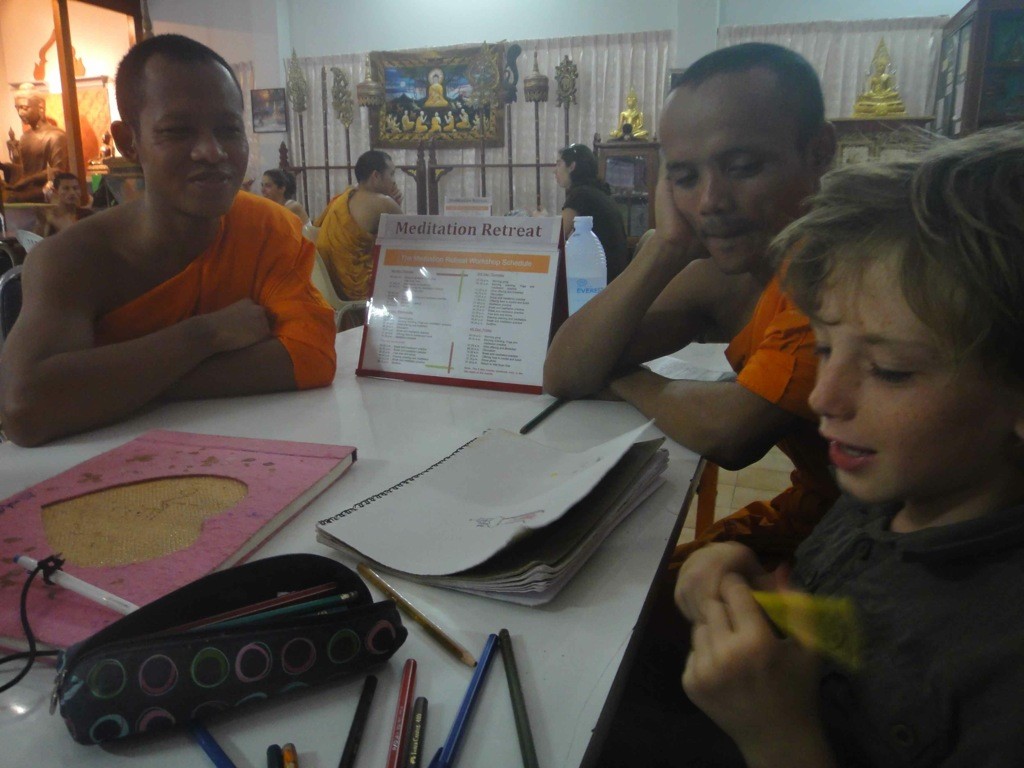 with the monks in chiang mai Z talking to the monks at Wat Suan Dok, Chiang Mai, Thailand.