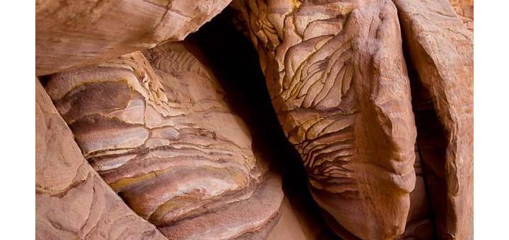 Stripy boulders in Petra.