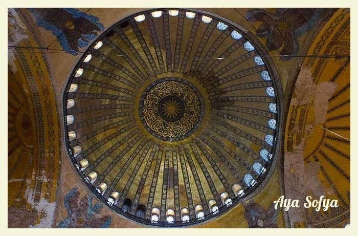 The dome of the Aya Sofya, Istanbul.