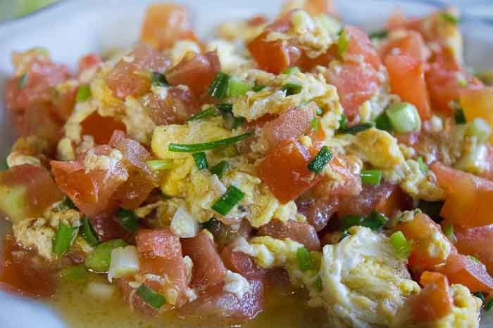 Chinese style egg and tomato. Yum!