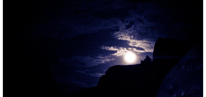 1000 days of travel -- moonrise over Egypt's Sinai desert.
