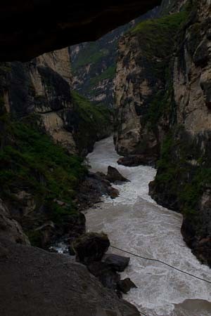 View down over Tiger Leaping Gorge in China.