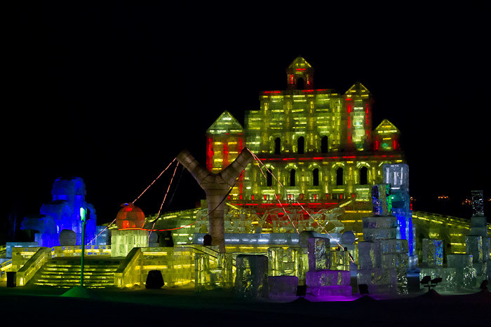 Angry Birds ice palace at the Harbin Snow & Ice Festival.