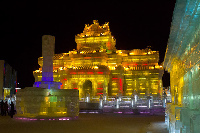Ice temple at the Harbin ice sculpture festival.