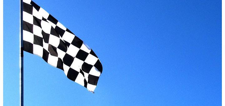 Checkered flag.