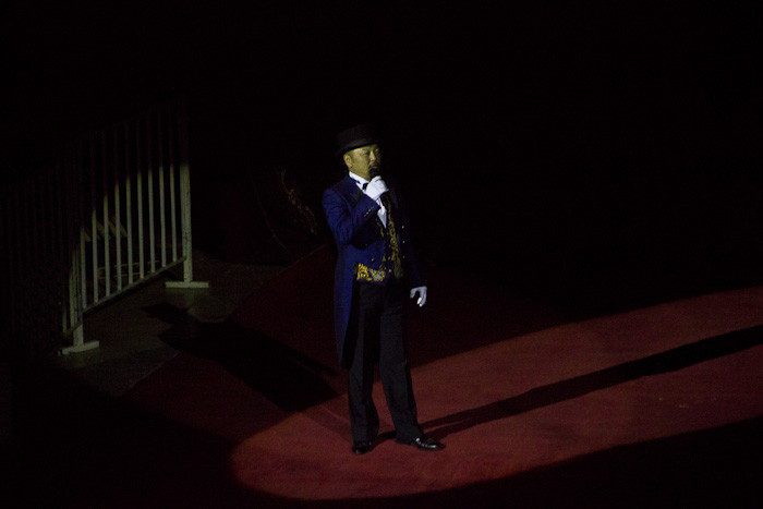 Ringmaster at Mongolian circus, Ulaanbaatar.