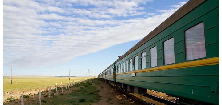 Mongolian train en route from Zamyn Uud to Ulaanbaatar.