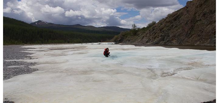 Zac plays in the snow in the pass from Khovsgol Nuur to the Darkhad Depression.