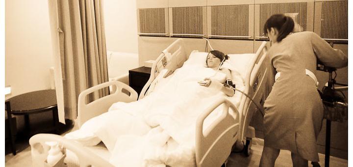 Zac being prepared for surgery in Hong Kong.