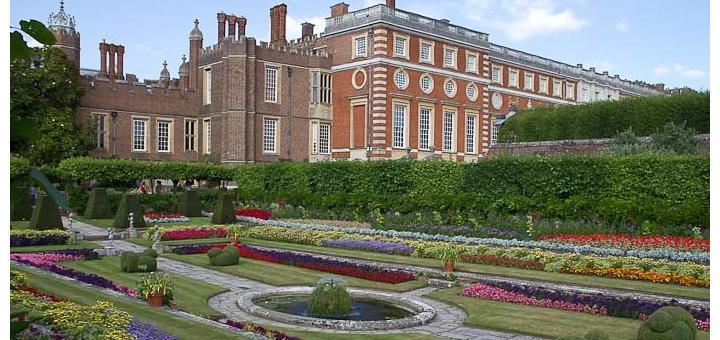 View of Hampton Court and Gardens.