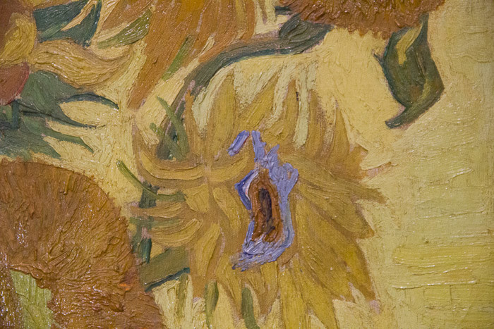 Detail of Van Gogh's Sunflowers.