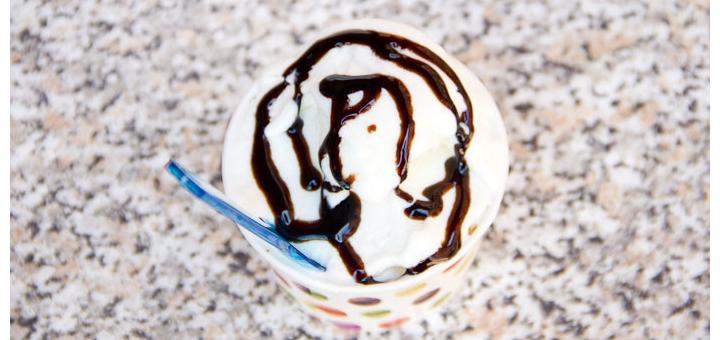 Gelato with balsamic vinegar in Modena.