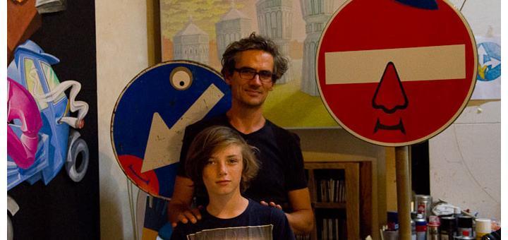 In Florence, Zac meets Clet, the artist.