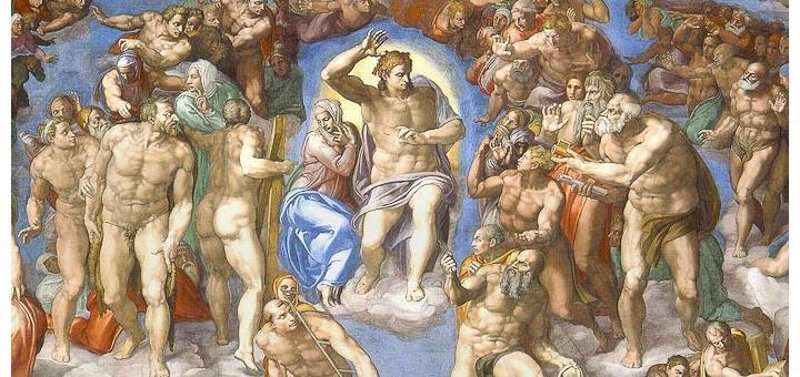 Last Judgement by Michelangelo in the Sistine Chapel, Rome.
