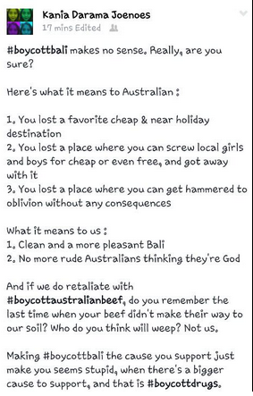 An Indonesian take on Australian tourists.