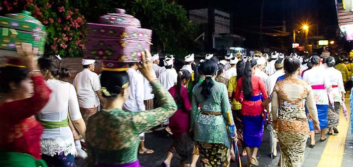 Women processing in Ubud.