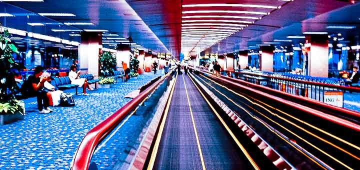 Travelator at Singapore's Changi airport.