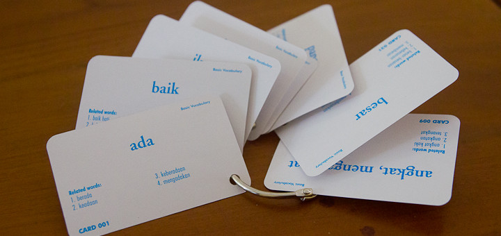 Tuttle's Indonesian flash cards.