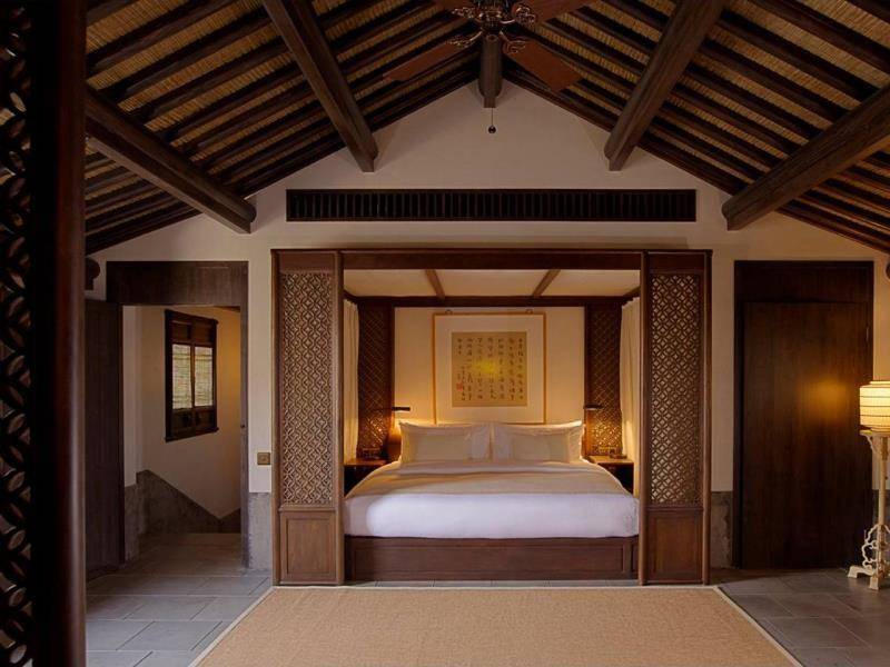 Gorgeous woodwork in a suite at Amanfayun outside Hangzhou.