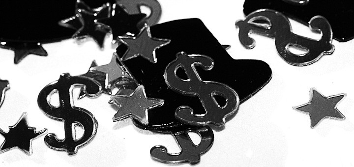 Dollar signs and stars mixed in confetti - Good Fortune by Wendy on Flickr.
